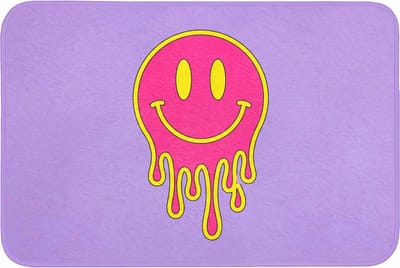 Badmat 90x60 cm - Antislip - Smiley - Drip - Neon - Badmatten voor badkamer - Badkamermat - Douchemat - Badkamer mat