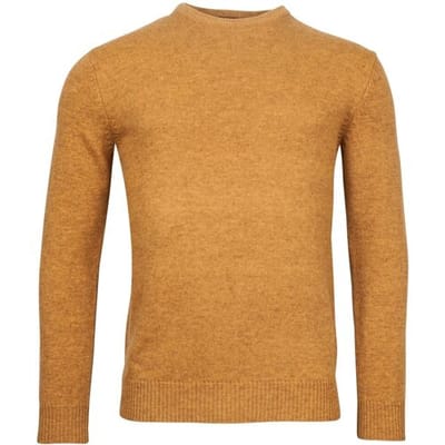 Baileys Trui Lamswol Ronde Hals Single Knit Goudgeel / male