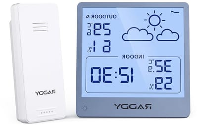 Draadloos Weerstation - Binnen Buiten - Klimaat Monitoren - Weersvoorspelling - 5 inch Display - Wit