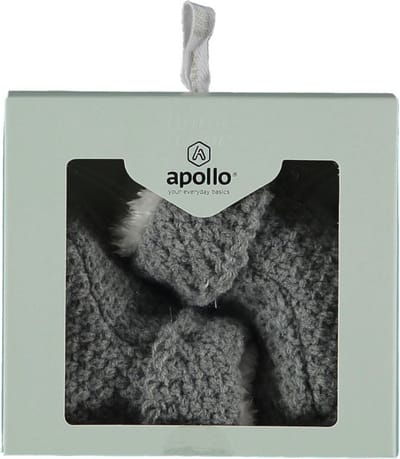 Apollo - Baby - Slofjes - Knit - Grijs - Giftbox - New Born - Maat 50/56