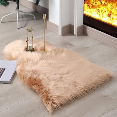 PromoHome Zachte Schapenwol Look Vloerkleed - Luxe Pluche Woonkamer Decoratie