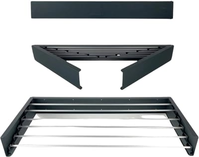 Livista Opvouwbaar Wanddroogrek – 100x50x10,5 cm – Aluminium – Stevig en Ruimtebesparend – Voor Binnen & Buiten – Zwart