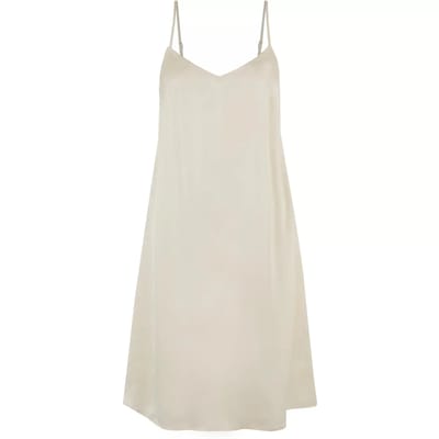 Urban Classics - Viscose Satin Slip Korte jurk - L - Beige