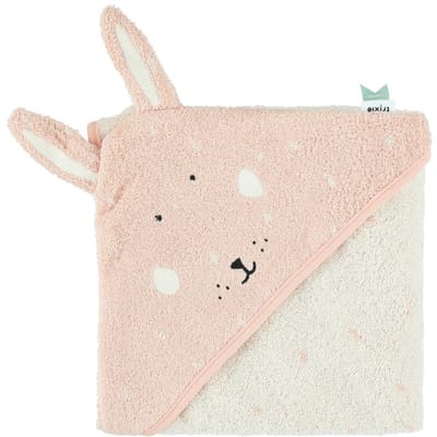 Trixie Badcape - Mrs. Rabbit - 75x75cm - 100% Biologisch Katoen - Hooded Towel - Handig formaat