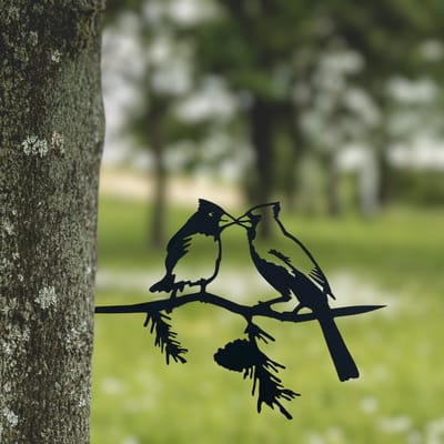 Birdzone - Metalbird - Kuifmezen - Tuindecoratie - metalen vogels - metal bird - Vogeldecoratie - 21 x 27 cm - Metalen Vogels Tuindecoratie - Boomdecoratie