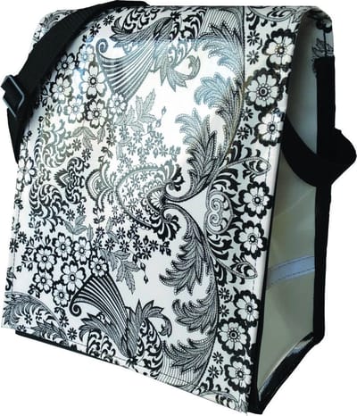 Du Baj messengerBIKEbag Barok White - Enkele Fietstas - Achter - 21 l - Zwart;Wit