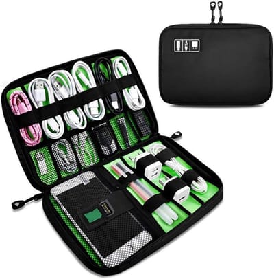 Kabeltas elektronica accessoires - universele organizer - voor oplaadkabels en powerbank - ideaal voor reizen - ShopVlot