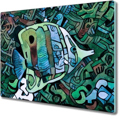 Keukenblad Beschermer - Snijplank Glas - Koken en Dienen - Hittebestendig Glas - 60x52cm - Groen