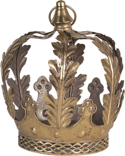 Clayre & Eef Decoratie Kroon Ø 22x25 cm Koperkleurig Metaal Decoratief Figuur Decoratieve Accessoires Woonaccessoires