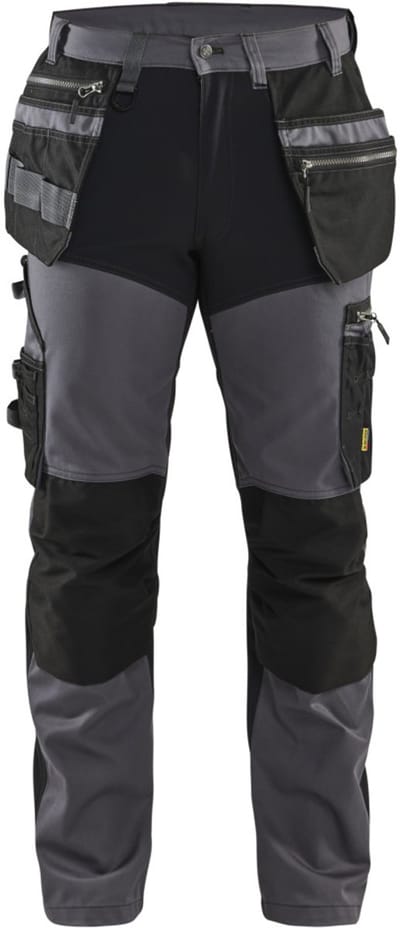 Blaklader Werkbroek met stretchpanelen en spijkerzakken 1599-1860 - Medium Grijs/Zwart - C146