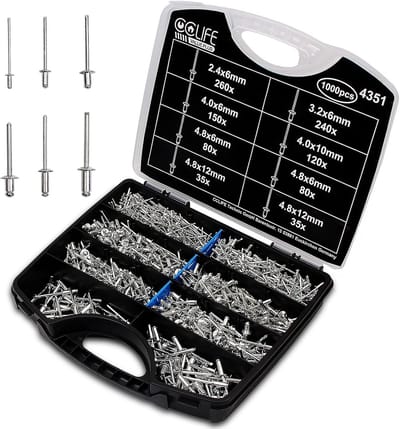 1000 Stuks Blindklinknagels Assortiment - Aluminium en Staal Popklinknagels (2,4-4,8 mm)