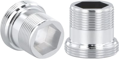 2 Stuks Metalen Adapters voor Keukenkranen, Duurzaam en Weerbestendig, Verbindingsstukken voor Hoses en Luchtverdelers (M18-M22, Verlengd)