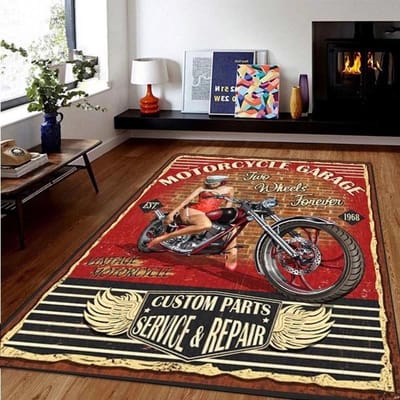 Retro Motorfiets Vloerkleed Tapijt Moto Fans Antislip Groot Deurmat Badmat voor Woonkamer Slaapkamer Entree Huisdecoratie 40x60cm