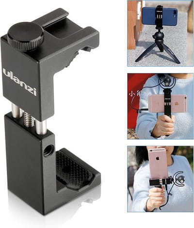 Ulanzi Telefoonhouder ST-02S metaal - Cold Shoe Mount - Universeel tot 9cm breed - 1/4 inch schroefaansluiting