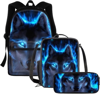 Schooltassen Set - Rugzak Pennenhouder Lunchtas - Kinderen naar school - Set van 3 stuks