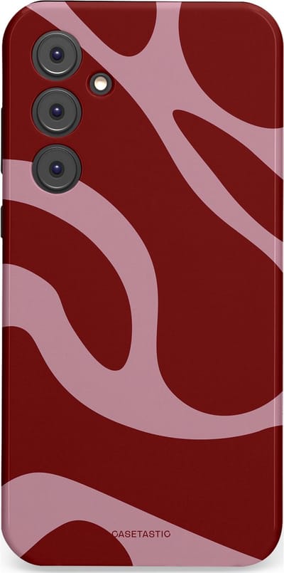 Casetastic hoesje geschikt voor Samsung Galaxy A35 - Dubbellaagse bescherming - Roze Rode Framboos Blobs - Fashion Case - Bordeaux Lila