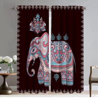 Keukengordijnen voor Woonkamer Gordijn voor Kamer 2 Panelen Boeddhisme Tinten Halloween Decoratie Huis Interieur Gordijnen Scheidingswand W50xH70cmx2pcs-CL