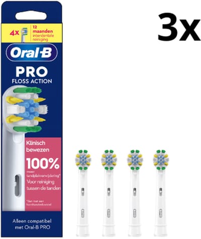 Oral B Pro Floss Action Opzetborstels - 3 x 4 stuks