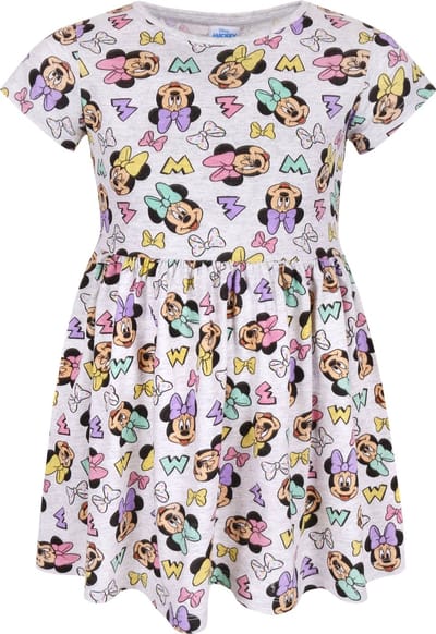 Grijze, gemêleerde jurk met korte mouwen - Minnie Mouse DISNEY / 134