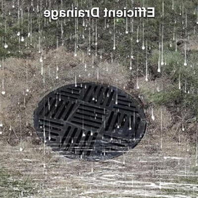 Gietijzeren afvoerrooster - Afvoerdeksel rond - Waterafvoer buiten - Duurzame nodulair gietijzer - 35 cm diameter - Zwart