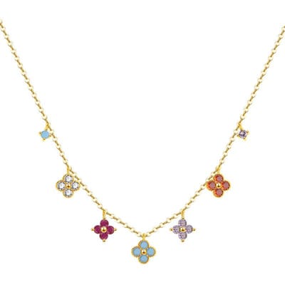 Geluksklaver Ketting Dames Licht Luxe Premium Niche Bloemen Sleutelbeen Ketting beige