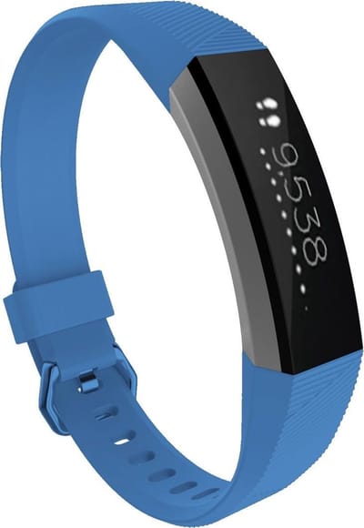 By Qubix - Compatible Fitbit bandje - Geschikt voor Fitbit Alta HR siliconen bandje met gesp - Maat: Large - Blauw Smartwatch bandje
