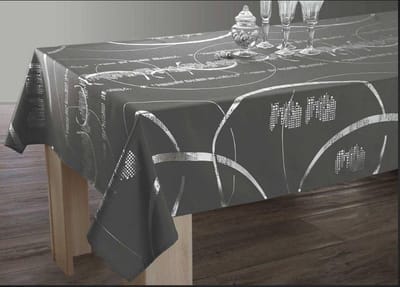 Tafelkleed anti-vlek Brillant antraciet 240 x 150cm Tafellaken - Decoratieve Tafel Accessoires - Woonkamer Decoratie - Bonne et Plus®