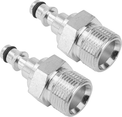 Hogedrukreiniger Slang Adapter - Koppeling M22 - Slang Verbinding Maken - Lekvrij Ontwerp - 2 stuks - Zilver
