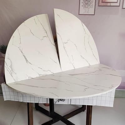 Opvouwbaar tafelblad - Ronde eettafel - Ruimtebesparing thuis - Eenvoudig op te bergen - 140 cm diameter - Wit