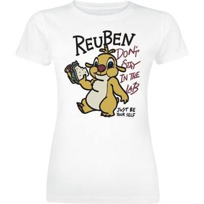 Lilo & Stitch - Disney T-shirt - Reuben - Don't Stay In The Lab - S tot 3XL - voor Vrouwen - wit