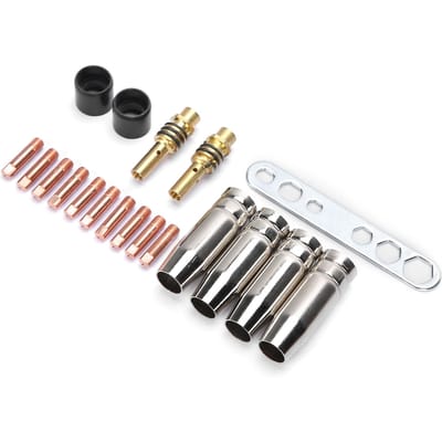 19 Stuks Toorts Lasaccessoires Kit Mondstukken Contacttips voor Binzel 15AK MIG Lasser