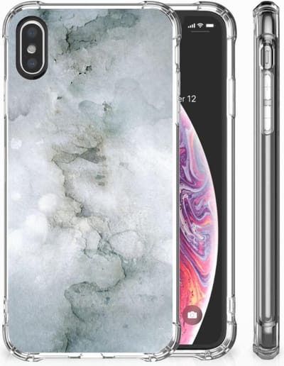 TPU Case Anti-Shock voor Back Cover Apple iPhone X | Xs Painting Grey
