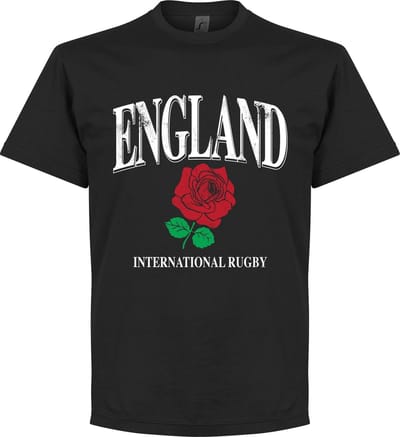 England Rose International Rugby T-Shirt - Zwart  - XS