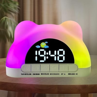 RWB® Slaaptrainer Kinderen - Slaaptrainer - Kinderwekker - Digitaal - Ingebouwde Muziekjes en Witte Ruis