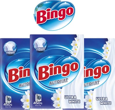 Bingo Automat Ultra White 1,35KG - (3 x 450G) - Waspoeder - Voordeelverpakking - Ultra White - Wasmiddel