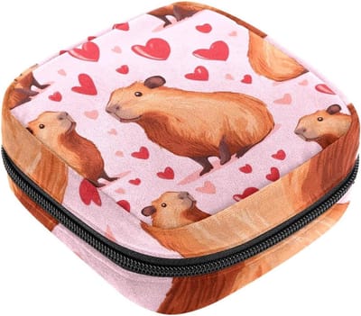 Menstruatie Kit - Hygiëne Tasje - Persoonlijke Verzorging - Privacy Beschermend - 12 x 17 x 17 cm - Roze Patroon