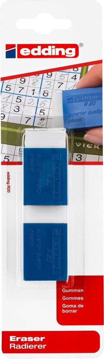 Edding potloodgom R20 blister van 2 stuks