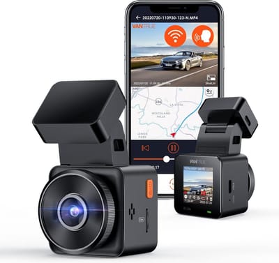 HD Dashcam met Spraakbesturing en Parkeerbewaking - Handsfree Bediening - Loop-opname - 170 Graden Kijkhoek - 1080p Opnamekwaliteit