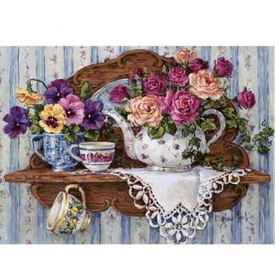 5D DIY diamant schilderij bloemen borduurwerk mozaïek kruissteek strass decoratie 20X30CM gray