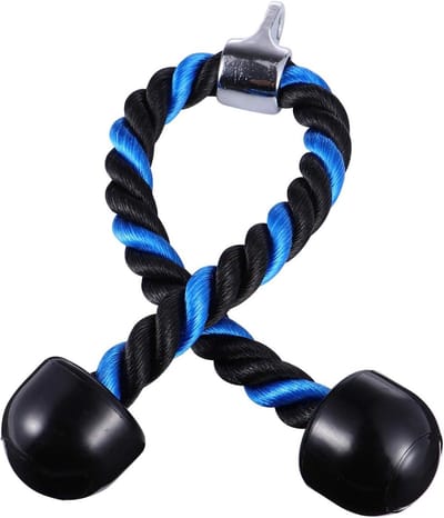 Fitness Touw - Krachttraining Accessoire - Spieropbouw - Antislip Rubberen Einden - 70CM - Blauw