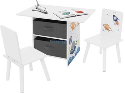 3-delige kinderzitgroep met tafel en 2 stoelen voor kinderkamer
