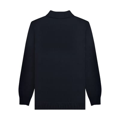 Lambretta Heren AW25 Vintage poloshirt met lange mouwen (Marine/Iron)