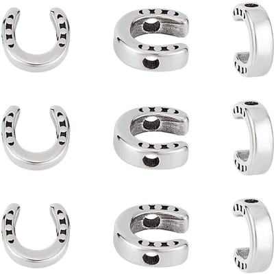 Dailygoody - Parel Hoefijzer - Roestvrij Staal - Charme Voor Sieraden - Zilver - Kralen Voor Halsketting - Creatieve Sieraden Maken - 10 Stuks