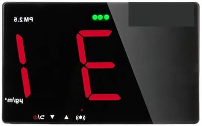 Luchtkwaliteitsmonitor - Gasdetector Binnenlucht - Omgeving Monitoren - Instelbaar Alarm - 210x130x28mm - Zwart