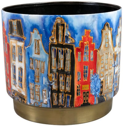 Ter Steege Bloempot "Canalhouses" Metaal Multicolour D 17 cm H 15 cm