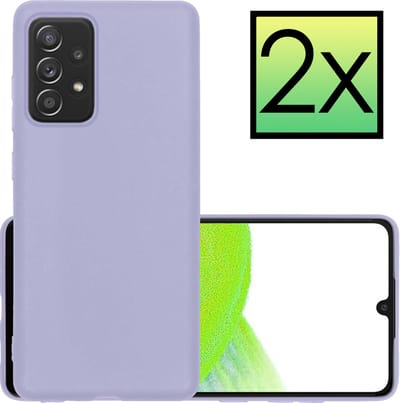 Hoesje - 2 Stuks - Geschikt voor Samsung Galaxy A33 - Sterk & Shockproof - Case Siliconen - Back Cover - Telefoon Hoes - Lila