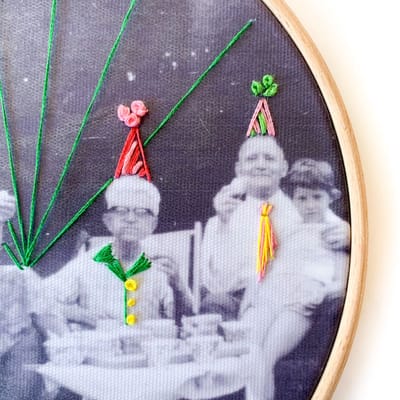 Borduur je eigen foto startpakket Studio Koekoek -  fotoborduren voor beginners - compleet borduurpakket inclusief ecologische stof naalden borduurring , DMC borduurgaren, en voorbeeldfoto's