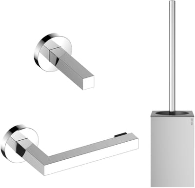KEUCO Moll Set Toiletrolhouder + WC-borstelgarnituur – verchroomd metaal – badkamer accessoires set