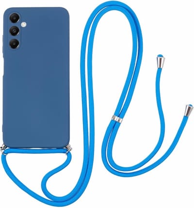 Coverup Hoesje - Geschikt voor Samsung Galaxy A05s Hoesje - Coverup Colour TPU Back Cover met Koord - Metallic Blue