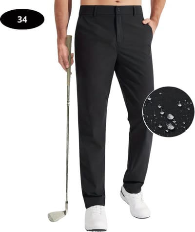 Livano Golfbroek Heren - Golfkleding - Golfen - Golf Accessoires - Nette Pantalon - Zwart L - Maat 50
